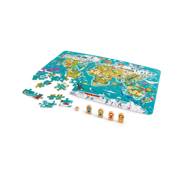 Hape Dětské puzzle - Mapa světa 2 v 1