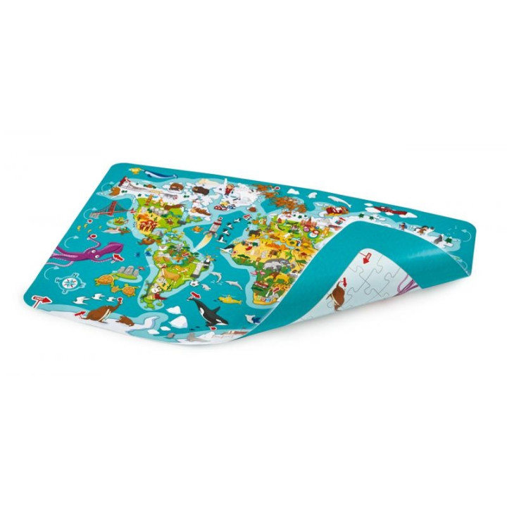 Hape Dětské puzzle - Mapa světa 2 v 1