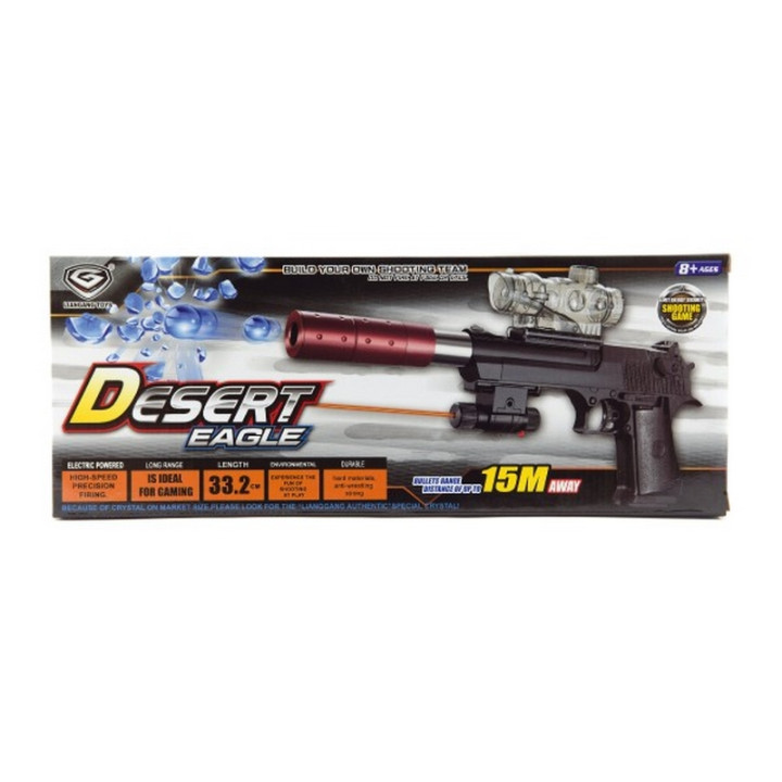 Pistole plast/kov 33cm na vodní kuličky 9-11 mm