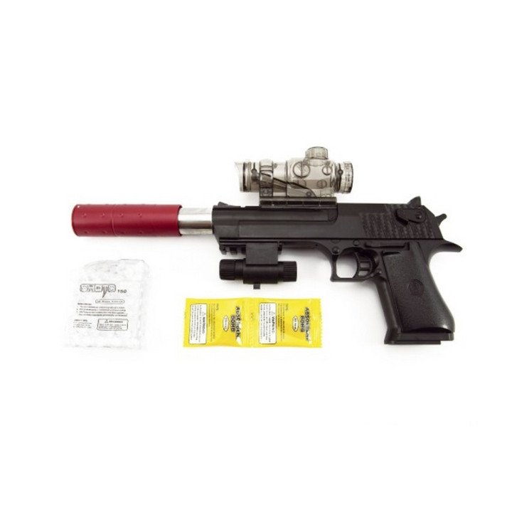 Pistole plast/kov 33cm na vodní kuličky 9-11 mm