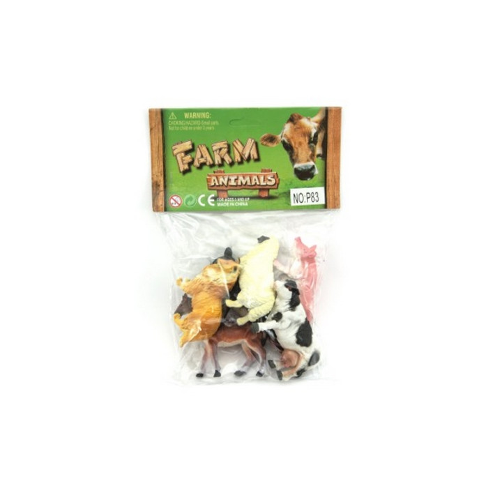 Zvířátka domácí farma 6ks plast 9 cm