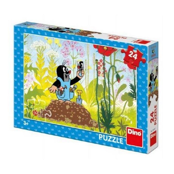 Puzzle Krtek v kalhotkách 24 dílků 26x18cm v krabici 27x19x4cm