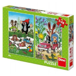Puzzle Krtek se raduje 2x48 dílků