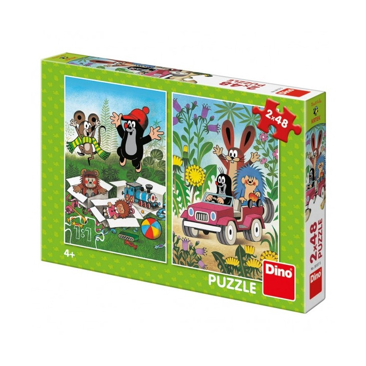 Puzzle Krtek se raduje 2x48 dílků