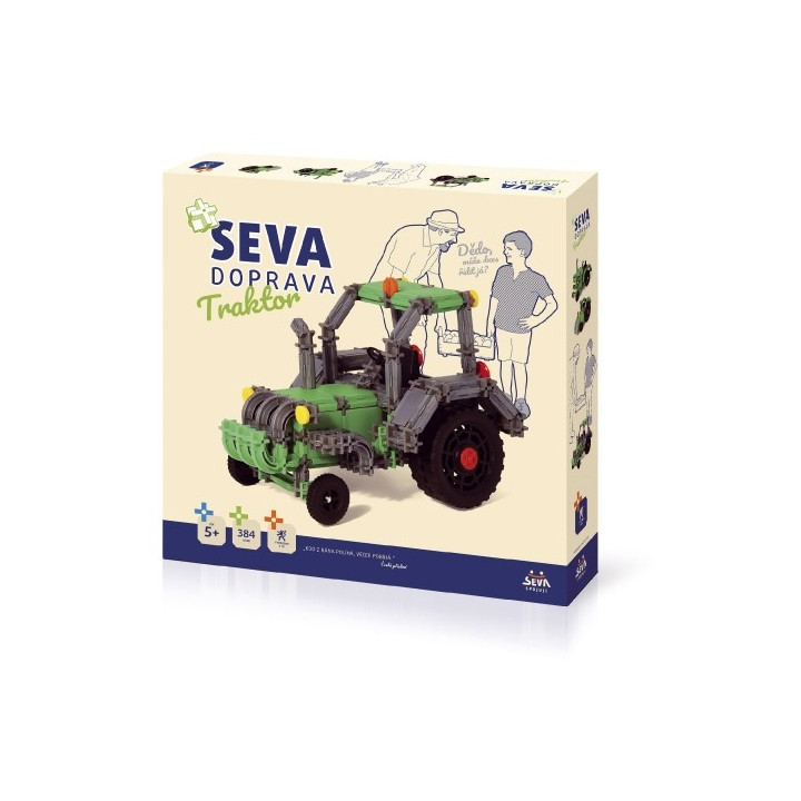 Stavebnice Seva Doprava Traktor plast 384 dílků 5+