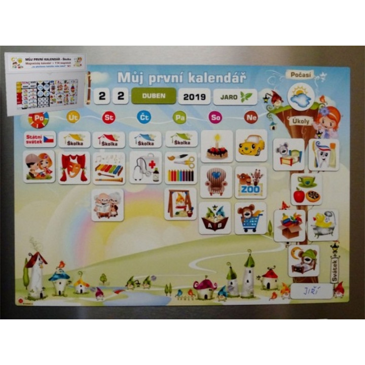 Kalendář magnetický - Školka 114ks magnetek