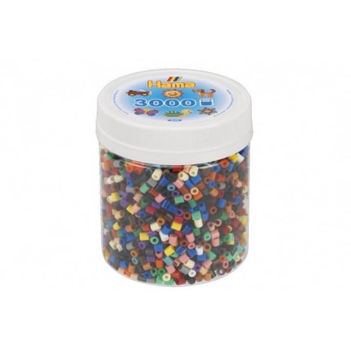 Korálky zažehlovací plast 3000ks v dóze