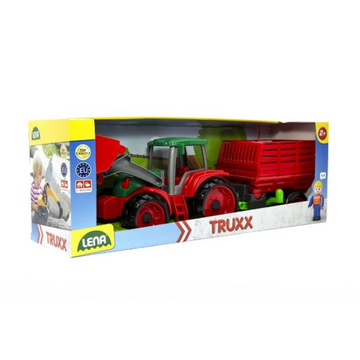 Lena 4428 Truxx Traktor nakladač s přívěsem na seno s figurkou