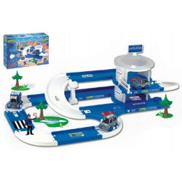 Garáž+dráha Kid Cars 3D Policie plast 3,8m v krabici 59x40x15cm 12m+ Wader