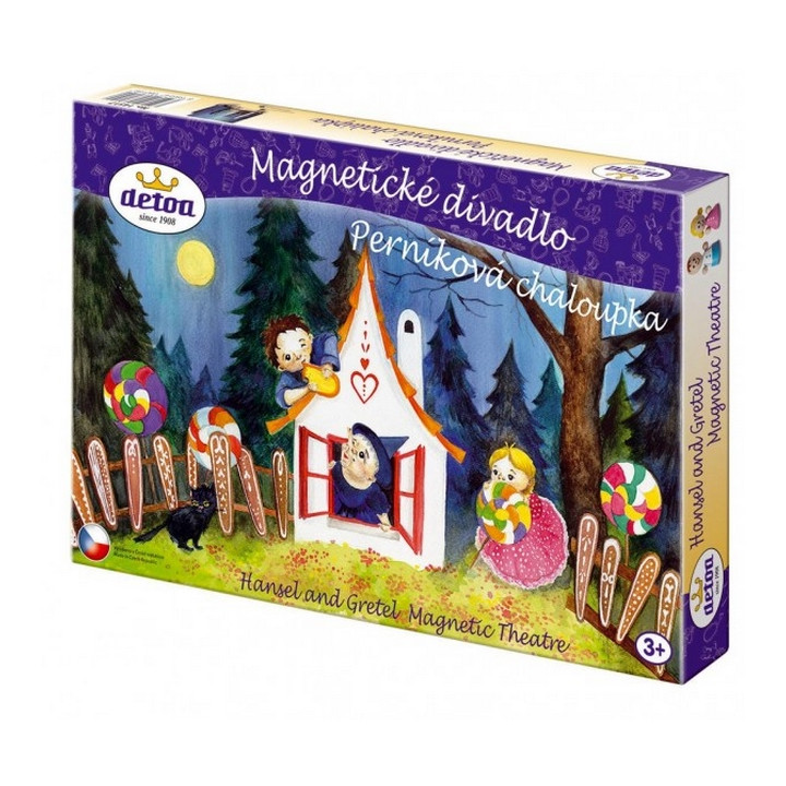 Magnetické divadlo Perníková chaloupka dřevo v krabici 33x23x3,5cm
