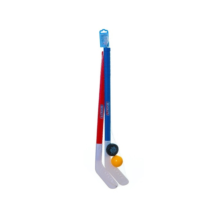 Hokejka pozemní 2ks plast 72cm + florbalový míček + puk