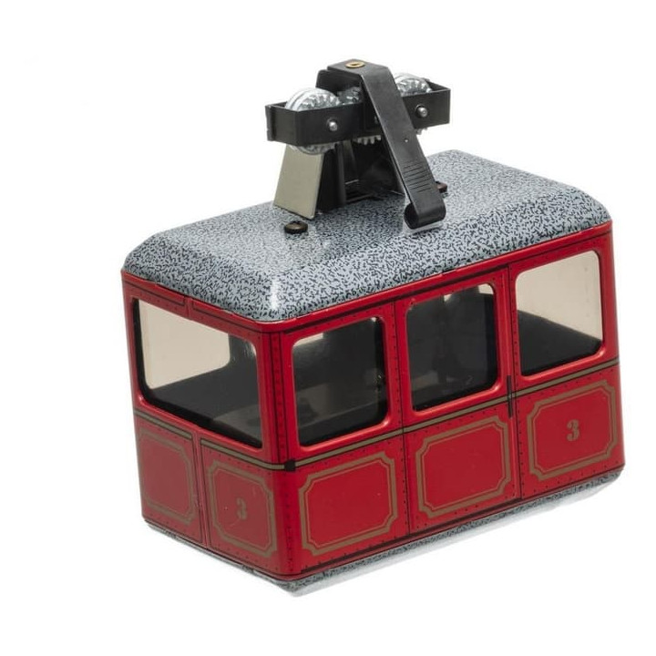 Lanovka červená na klíček kov 10x7,5cm v krabičce Kovap