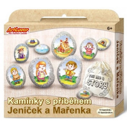 Malování na oblázky/kameny s příběhem Jeníček a Mařenka