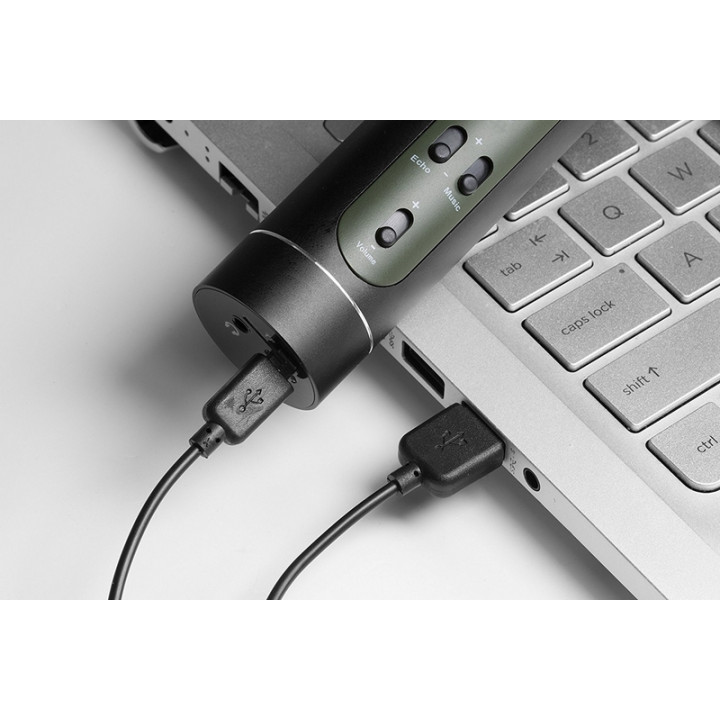 Mikrofon Karaoke Bluetooth černý na baterie s USB