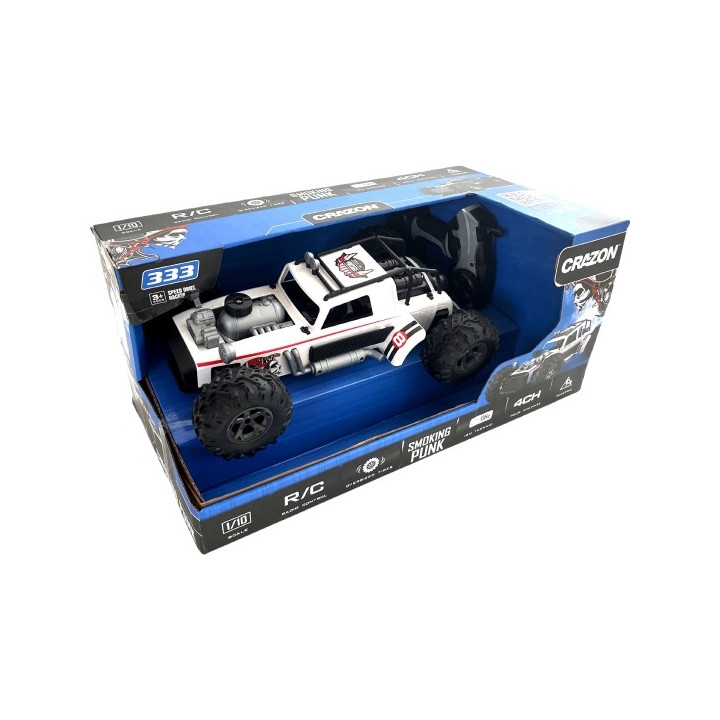 Auto RC bílé vypouštějící páru