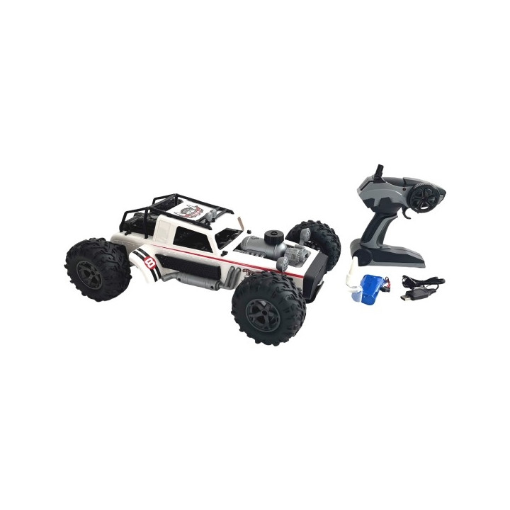 Auto RC bílé vypouštějící páru