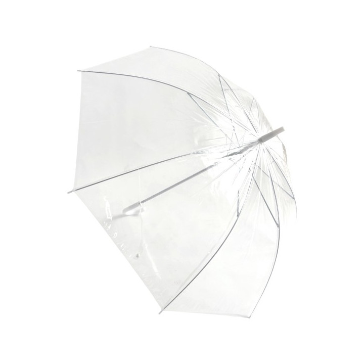 Deštník průhledný bílý plast/kov 82cm