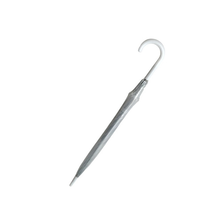 Deštník průhledný bílý plast/kov 82cm