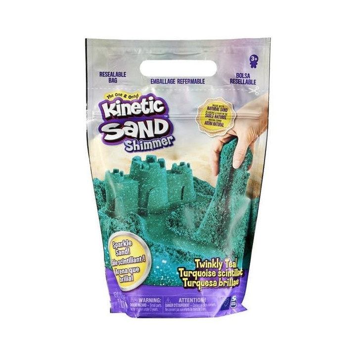 Kinetic sand balení třpytivého modrozeleného písku 0,9 kg