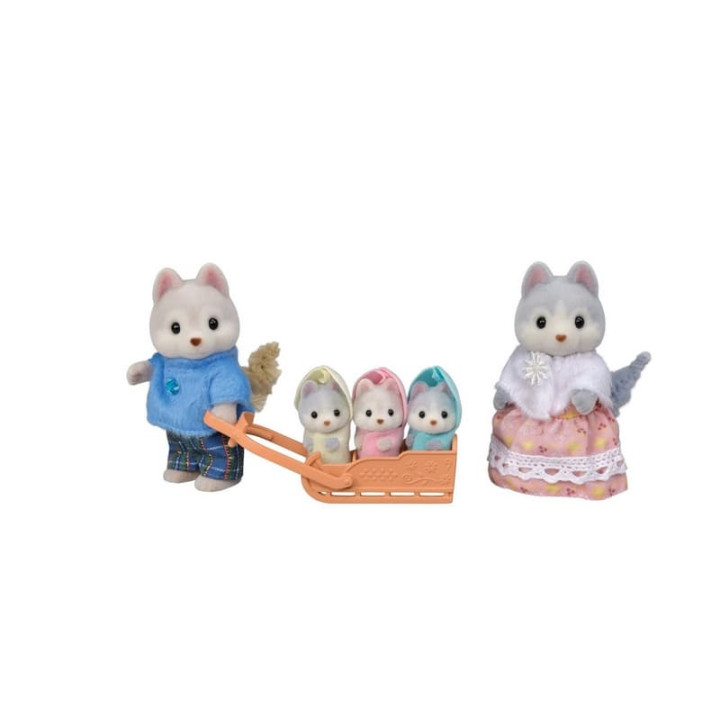Sylvanian Families Rodina Husky s trojčaty