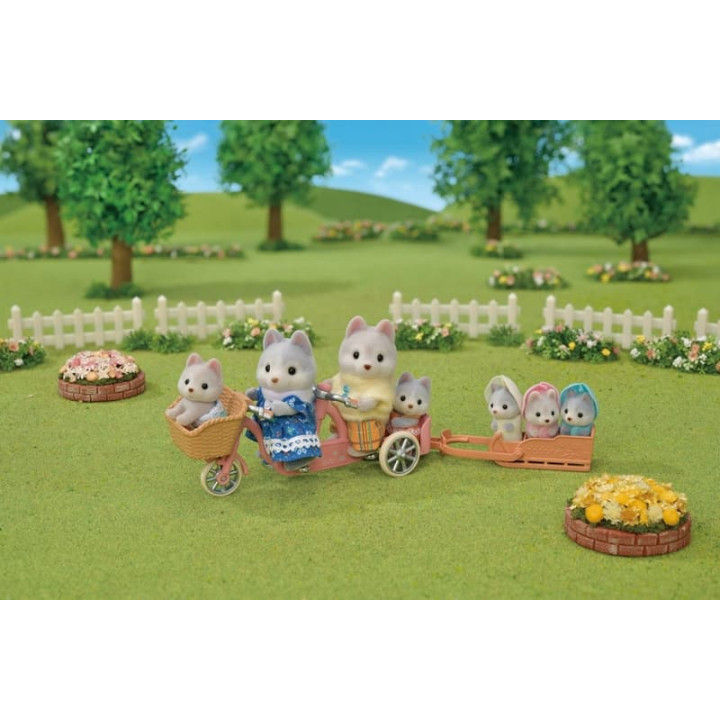 Sylvanian Families Rodina Husky s trojčaty