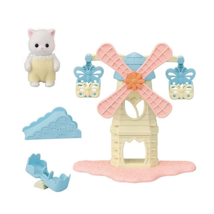 Sylvanian Families Zábavný park s větrným mlýnem a kotětem