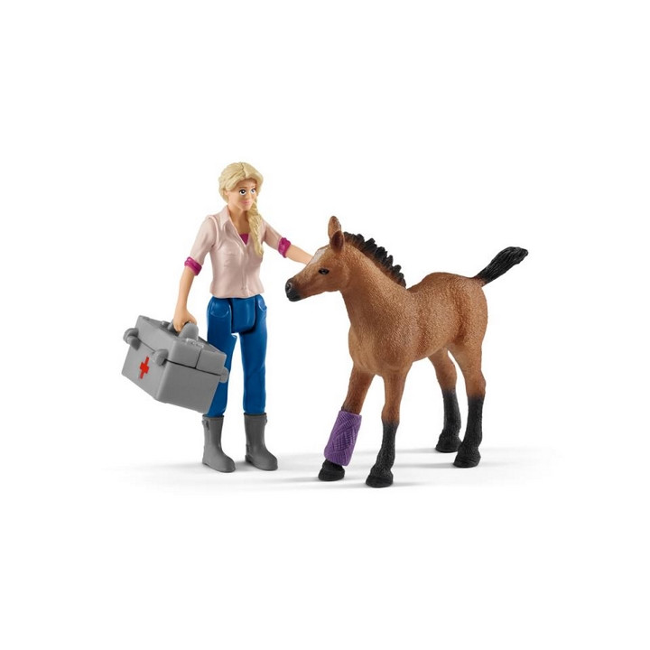 Schleich 42486 Návštěva lékaře u klisny a hříběte