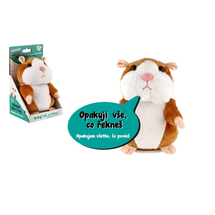 Křeček Mireček opakující věty plyš 18cm na baterie