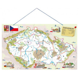 Magnetická mapa ČR s obrázky a společenská hra, 3 v 1