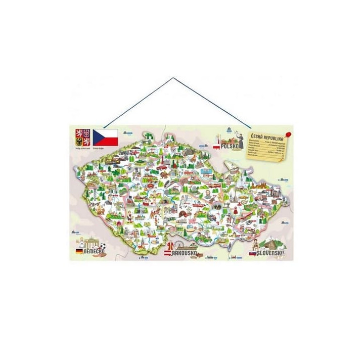 Magnetická mapa ČR s obrázky a společenská hra, 3 v 1