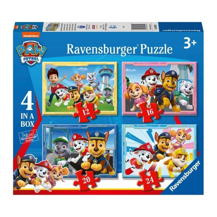 Ravensburger puzzle Tlapková patrola 4 v 1 Paw Patrol