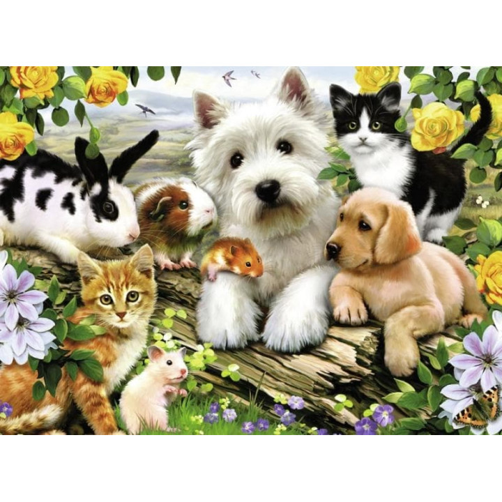Ravensburger puzzle Veselé přátelství zvířat 300 dílků