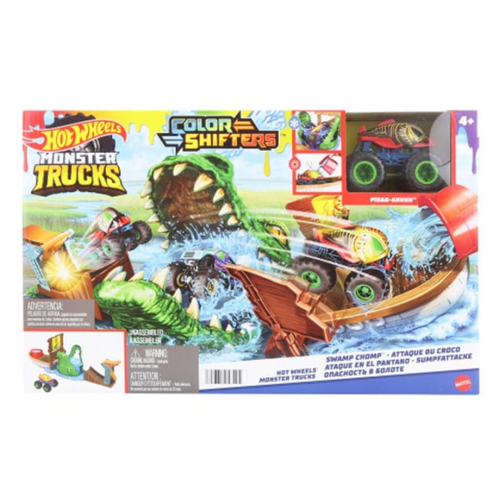 Hot Wheels – MONSTER TRUCKS COLOR SHIFTERS ZUŘIVÝ KROKODÝL