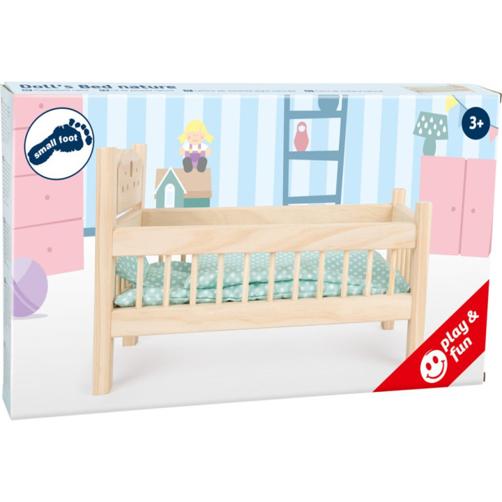 Small Foot Dřevěné hračky postýlka pro panenky přírodní