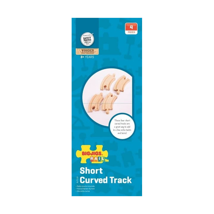 Bigjigs Rail Krátká kruhová kolej 10 cm 4 ks