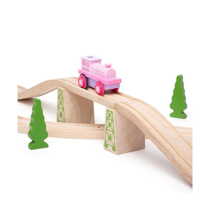 Bigjigs Rail Elektrická lokomotiva Silná růžovka