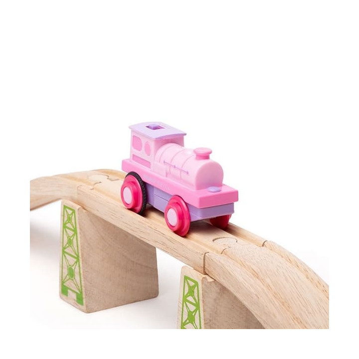 Bigjigs Rail Elektrická lokomotiva Silná růžovka