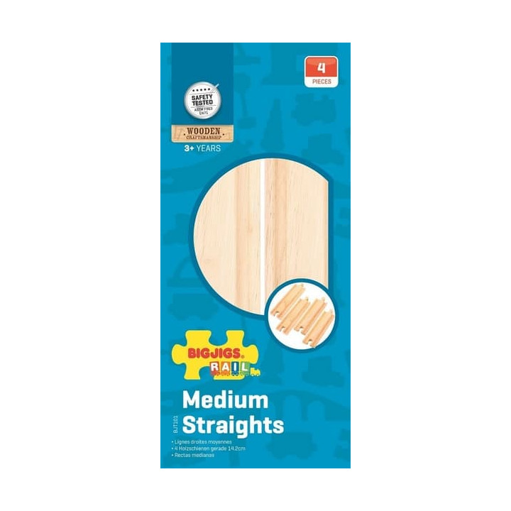 Bigjigs Rail Střední rovné koleje 16 cm 4 ks