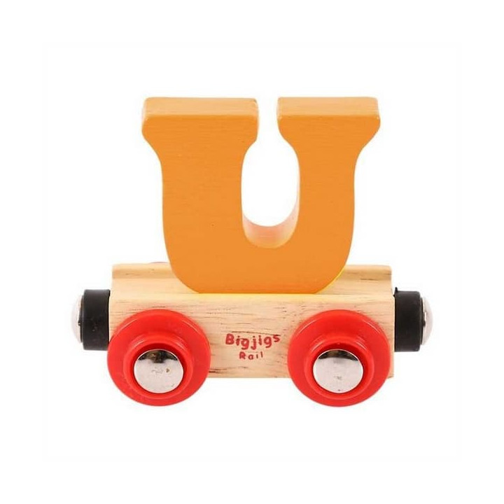 Bigjigs Rail Vagónek dřevěné vláčkodráhy - Písmeno U
