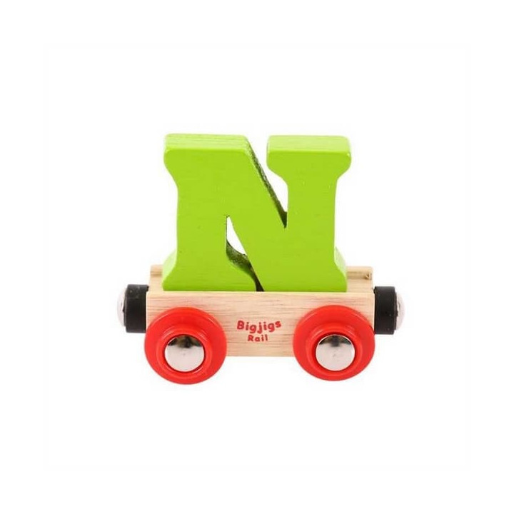 Bigjigs Rail Vagónek dřevěné vláčkodráhy - Písmeno N