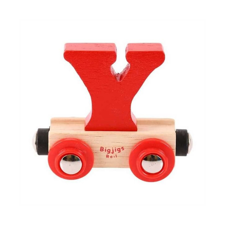 Bigjigs Rail Vagónek dřevěné vláčkodráhy - Písmeno Y