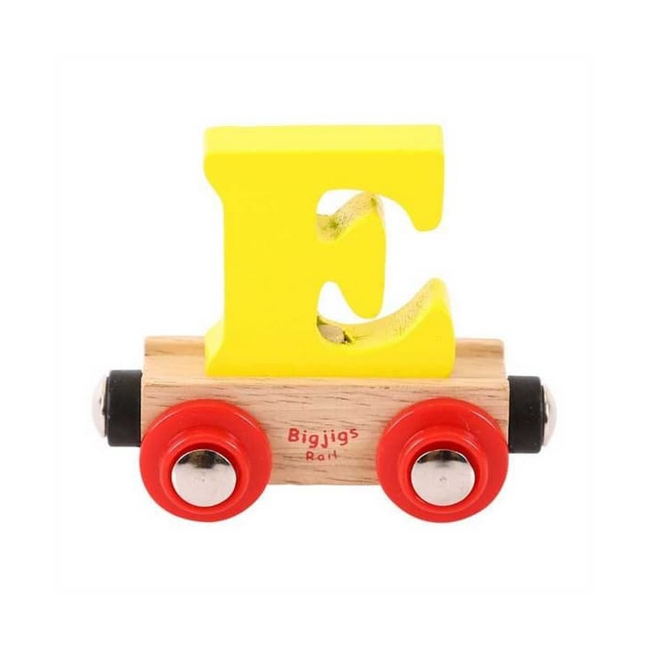 Bigjigs Rail Vagónek dřevěné vláčkodráhy - Písmeno E