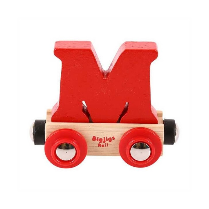 Bigjigs Rail Vagónek dřevěné vláčkodráhy - Písmeno M