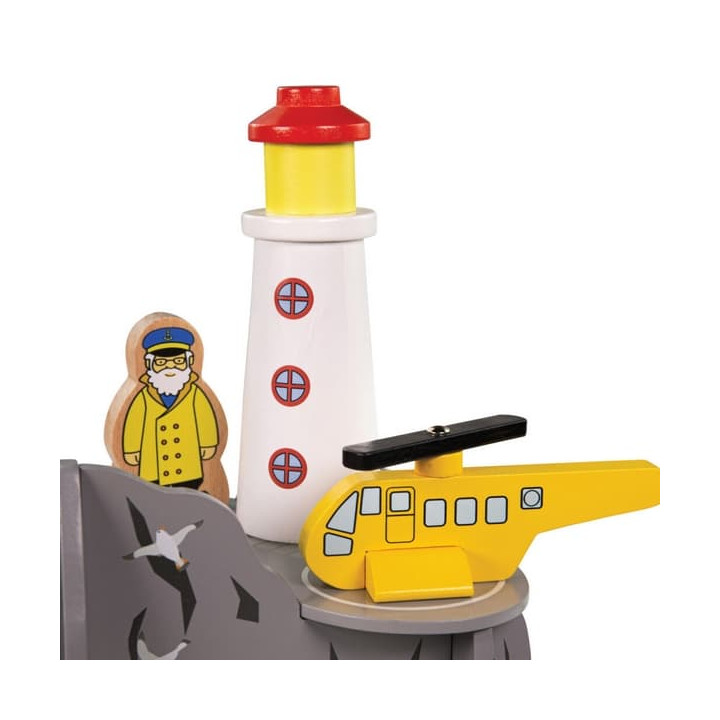 Bigjigs Rail Tunel s majákem a heliportem