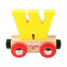 Bigjigs Rail Vagónek dřevěné vláčkodráhy - Písmeno W
