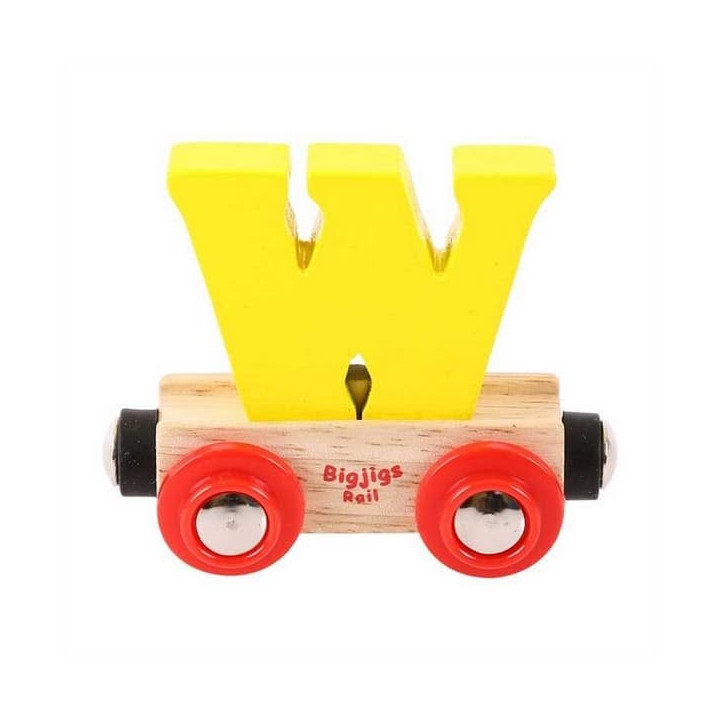 Bigjigs Rail Vagónek dřevěné vláčkodráhy - Písmeno W