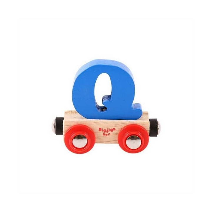 Bigjigs Rail Vagónek dřevěné vláčkodráhy - Písmeno Q