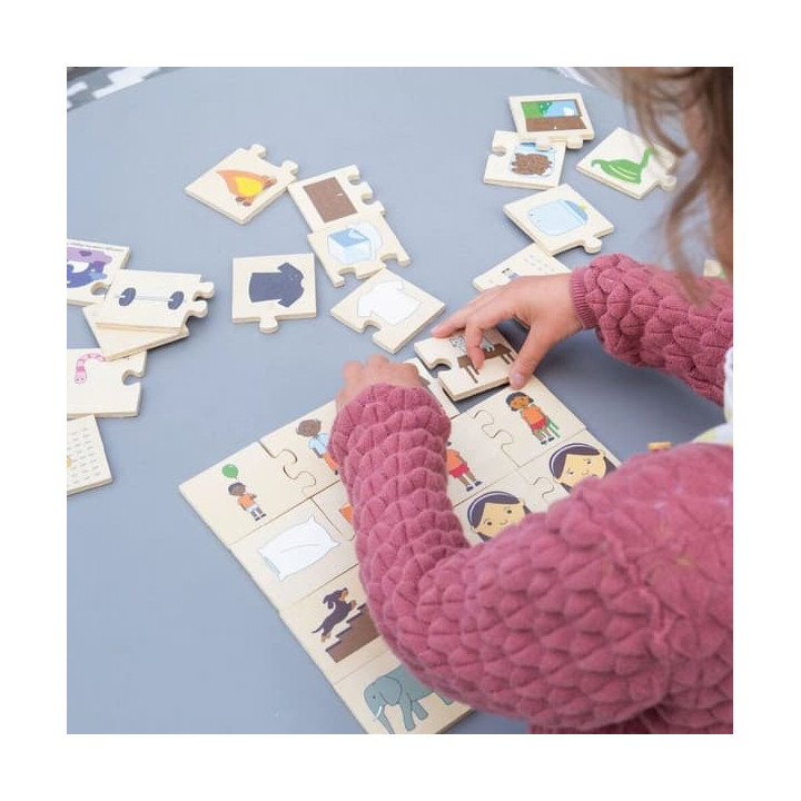 Bigjigs Toys Didaktické puzzle Co k sobě patří