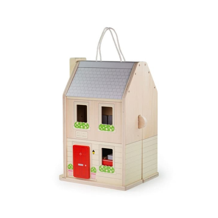 Bigjigs Toys Rozkládací domeček s příslušenstvím