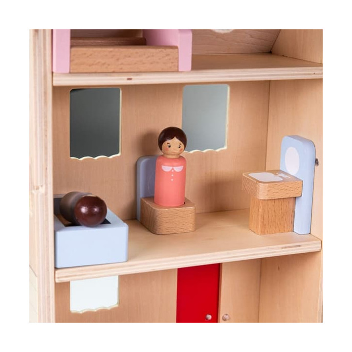 Bigjigs Toys Rozkládací domeček s příslušenstvím